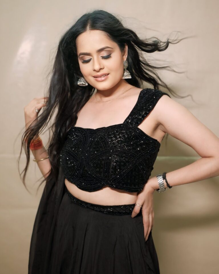 Black Multi-Work Lehenga